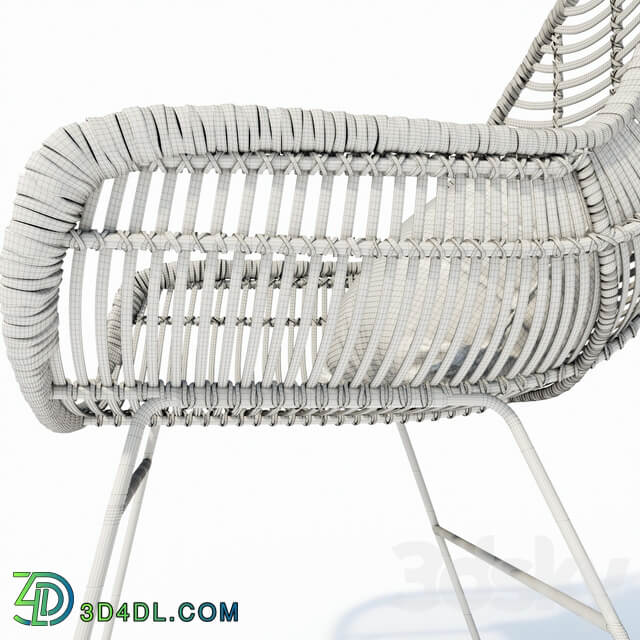 Hübsch rattan chair with metal legs