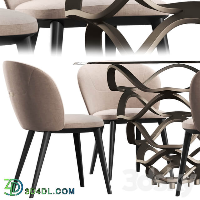 Table Chair Cantory Reflex Neolitico dining set