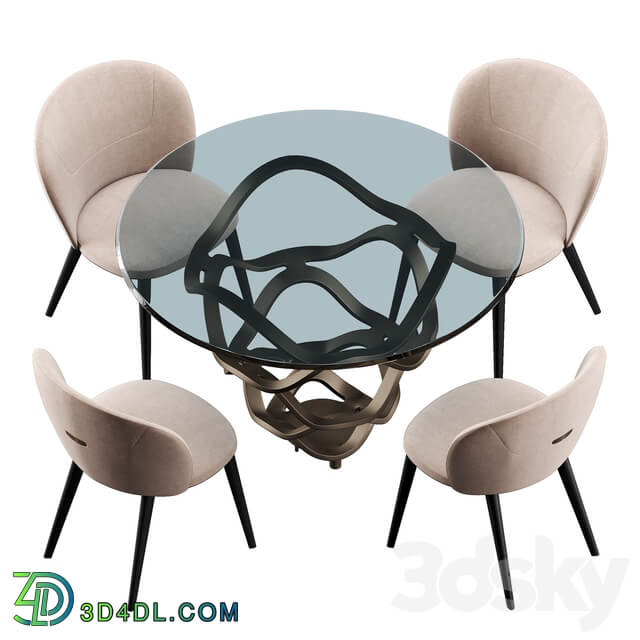 Table Chair Cantory Reflex Neolitico dining set