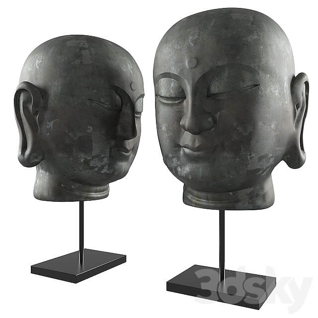 Buddha Head Smile Decor Sculpture