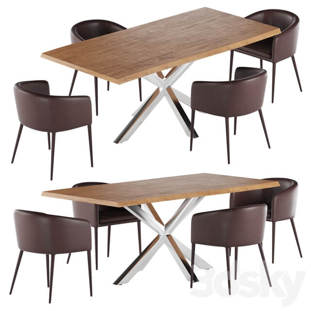 Table Chair La forma table Arya Harmon chair dining set 1