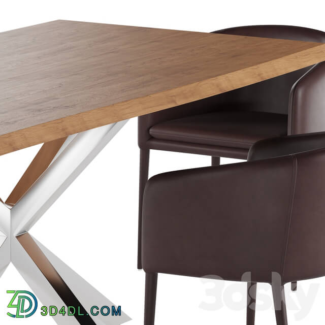 Table Chair La forma table Arya Harmon chair dining set 1