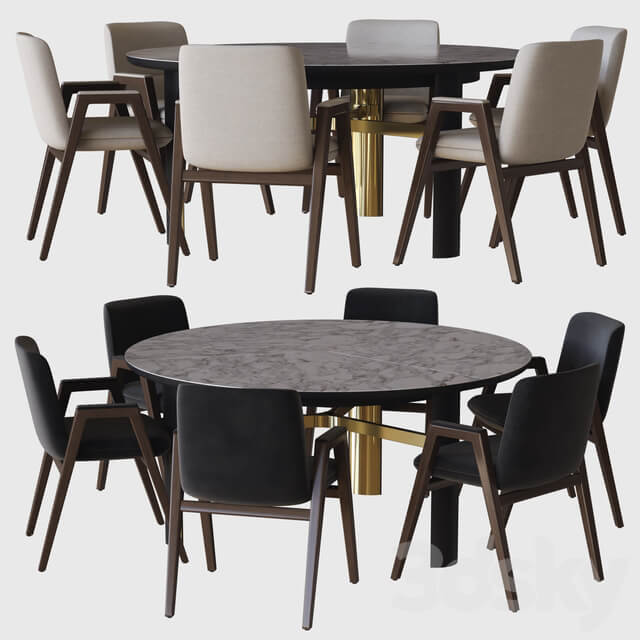 Table Chair dan table and lance chair minotti