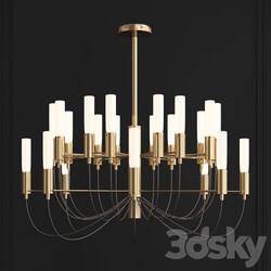 Golden Iron Led Chandelier Pendant light 3D Models 