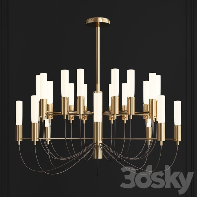 Golden Iron Led Chandelier Pendant light 3D Models