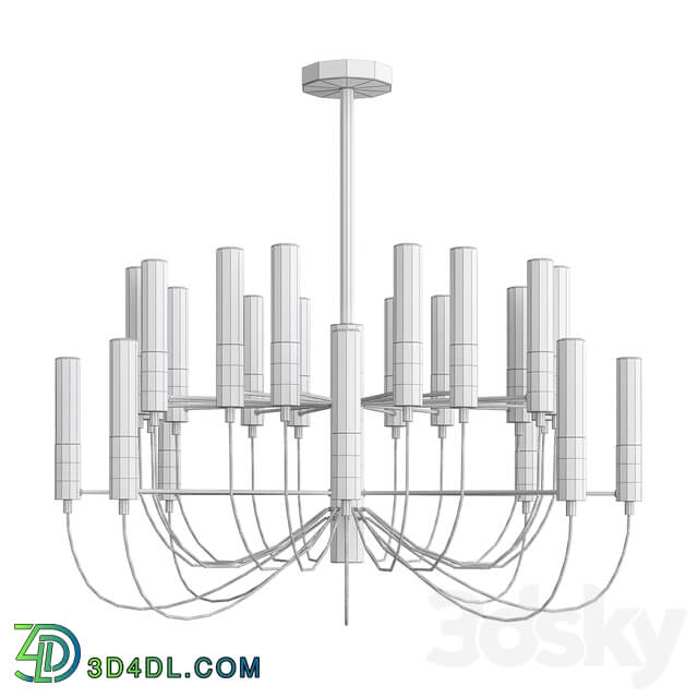 Golden Iron Led Chandelier Pendant light 3D Models