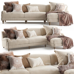 Rose Fabric Sofa Chaise 