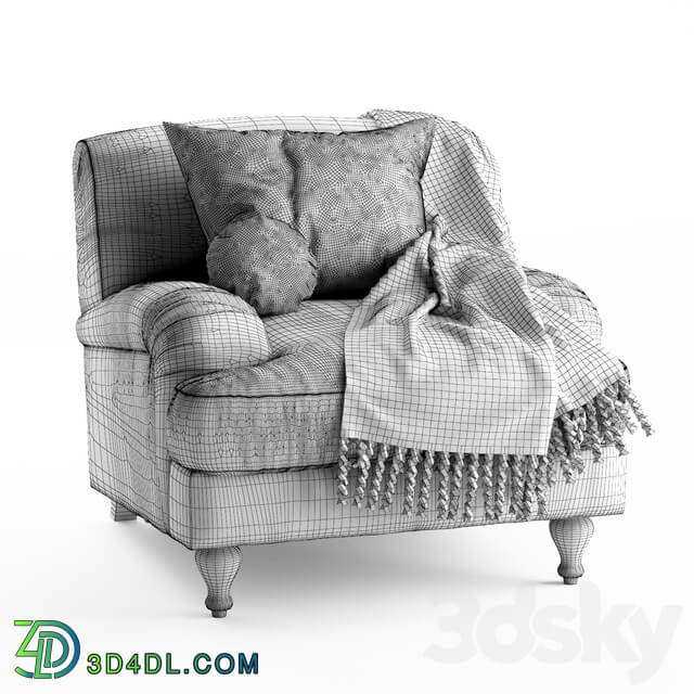 Rose fabric armchair