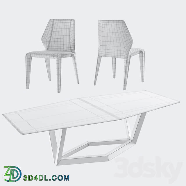 Table Chair natuzzi frida chair C014 hex table E015