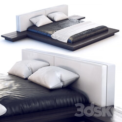 Bed Bed 180 x 200 cm in dark wood 