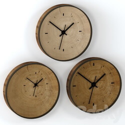 Watches Clocks Wall clock made of slab. 