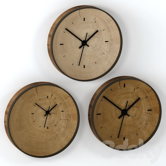 Watches Clocks Wall clock made of slab.