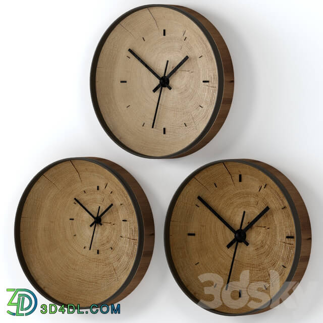 Watches Clocks Wall clock made of slab.