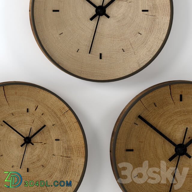 Watches Clocks Wall clock made of slab.