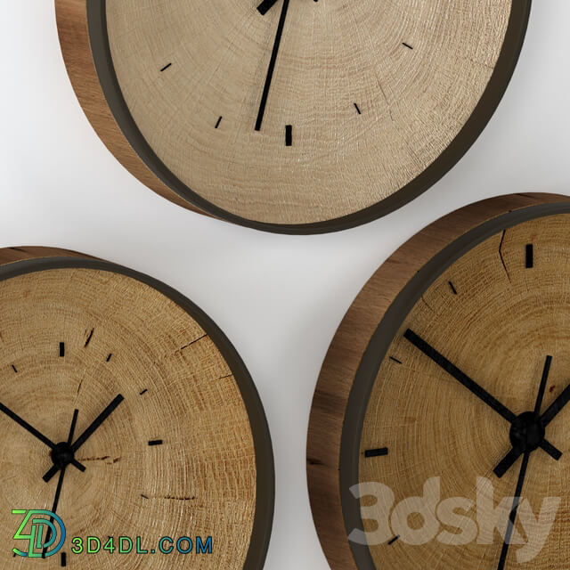 Watches Clocks Wall clock made of slab.