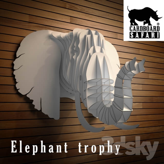 Other decorative objects Cardboard safari elephant trophy
