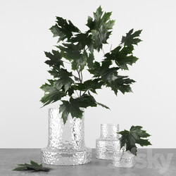 Decor set 8 witn vases by Scruf Glasbruk Maple 