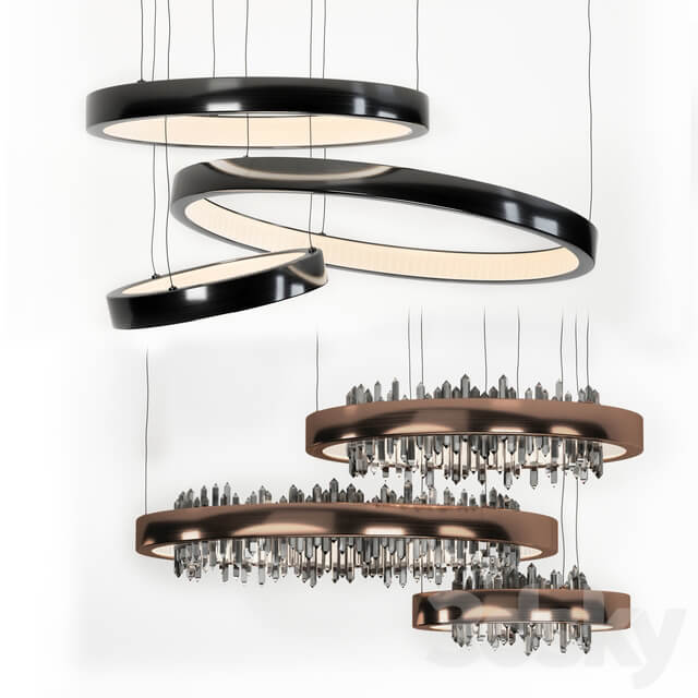 Ring LED Pendant light 3D Models