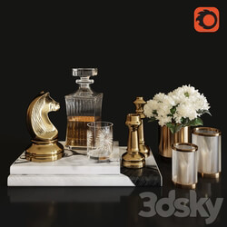 Decoration Set 27 Chess Liquor and Hydrandgea 