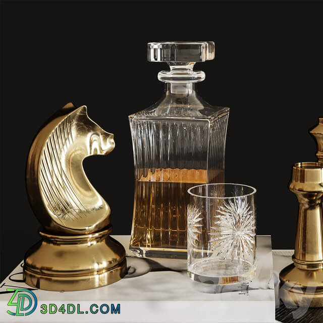 Decoration Set 27 Chess Liquor and Hydrandgea