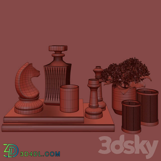 Decoration Set 27 Chess Liquor and Hydrandgea