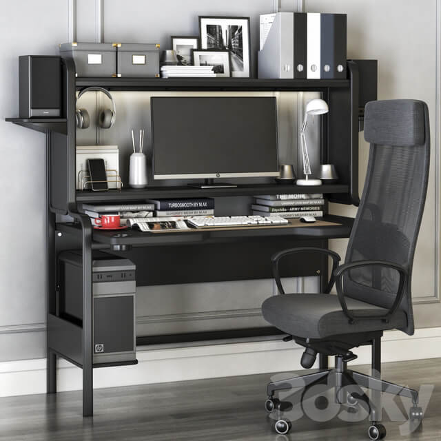 IKEA workplace set with FREDDE desk and MARKUS chair