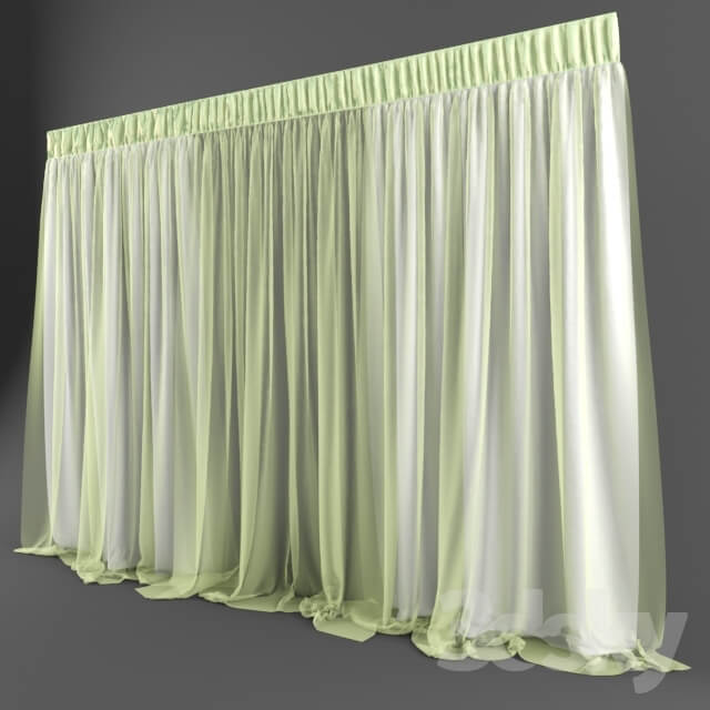 White curtains with citric veil