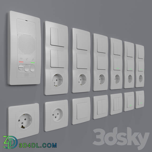 Miscellaneous Sockets and switches Schneider Electric Blanca of internal installation