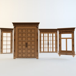 Windows Doors and Windows with carved aprons 