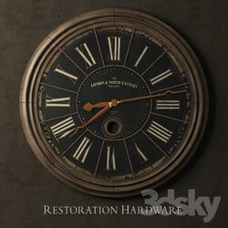 Restoration Hardware London Rail Clock Watches Clocks 3D Models 