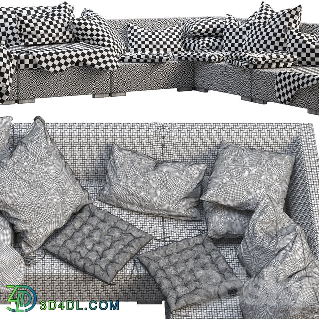 Brown Jordan 4M outdoor wicker modular sofa