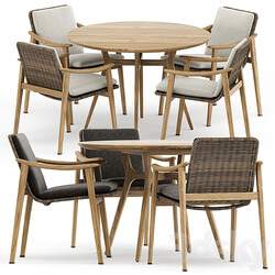 Table Chair Fynn Outdoor chair by Minotti and Ren Dining table C1100 by Stellarworks 