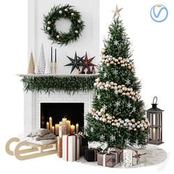 Christmas Decorative set sk 1 Vray  