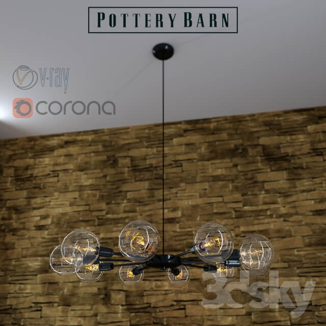 Mid century orb chandelier by Pottery Barn