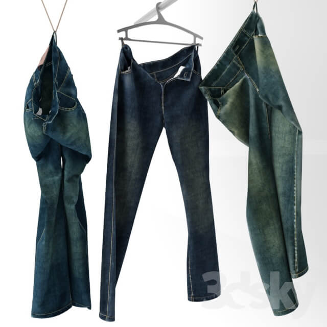 Jeans on a hanger and hook