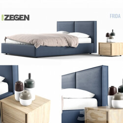 Bed Bed and bedside table decor company Zegen  