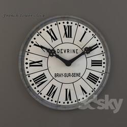French tower clock Watches Clocks 3D Models 