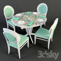 Table Chair A set of furniture table with chairs serverovka 