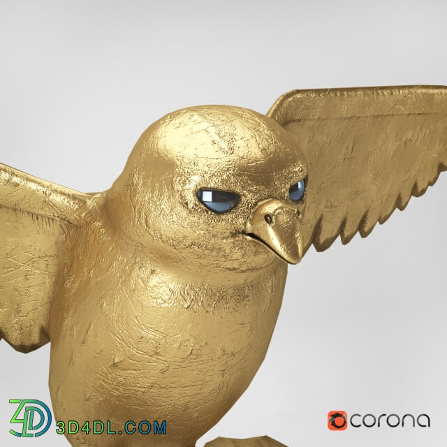 Gold owl on a stand