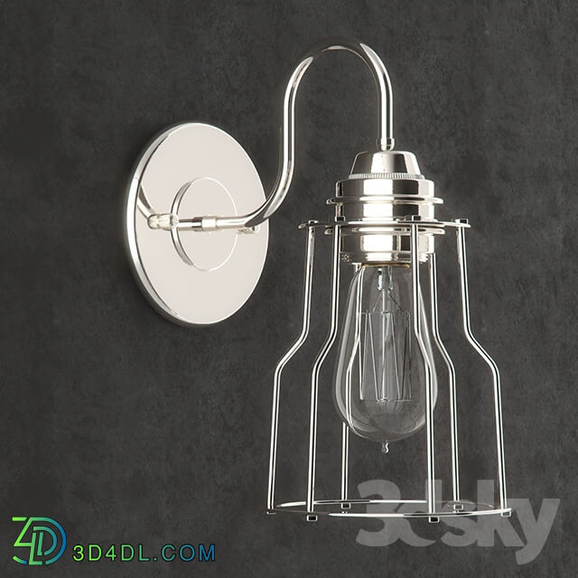 RH INDUSTRIAL FILAMENT SCONCE POLISHED NICKEL