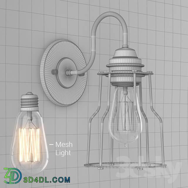 RH INDUSTRIAL FILAMENT SCONCE POLISHED NICKEL