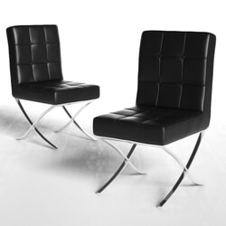 Milania Black Leather Dining Chairs 