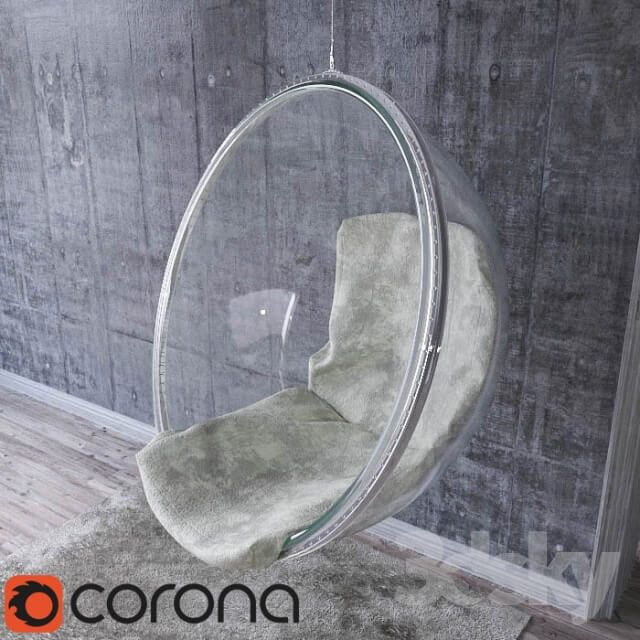 Suspended glass chair