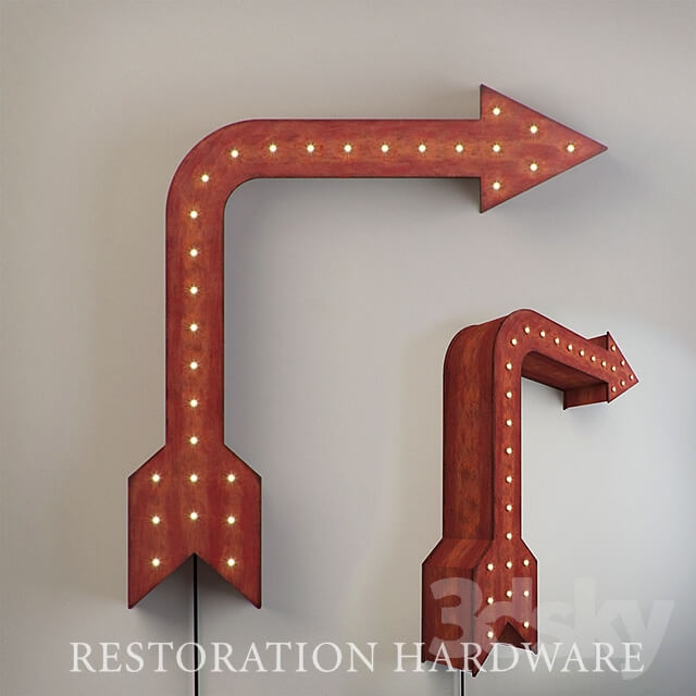 Restoration Hardware Vintage Illuminated Arrow