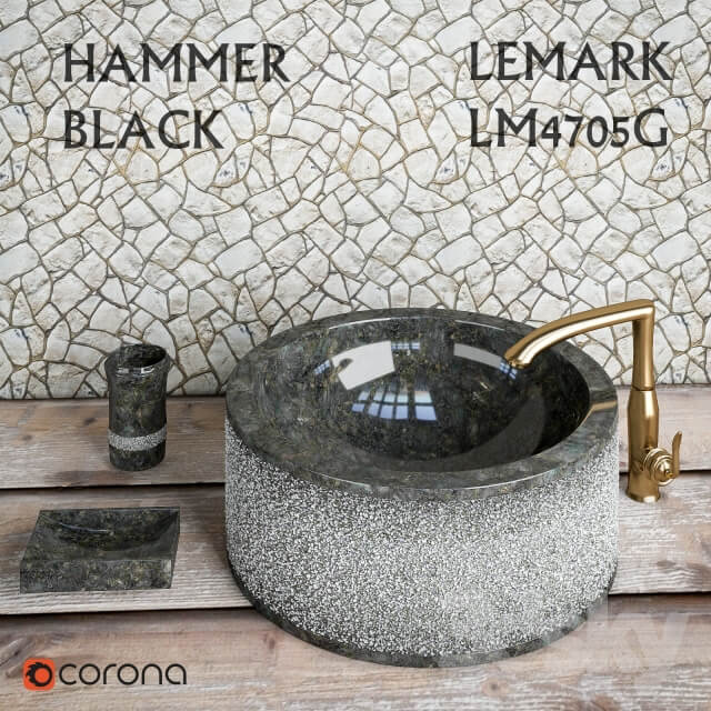 Sink Hammer Black Teak House Mixer Lemark LM4705G