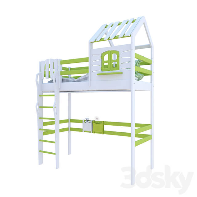 BED ATTIC HOUSE ENAMEL OM 3D Models 3DSKY