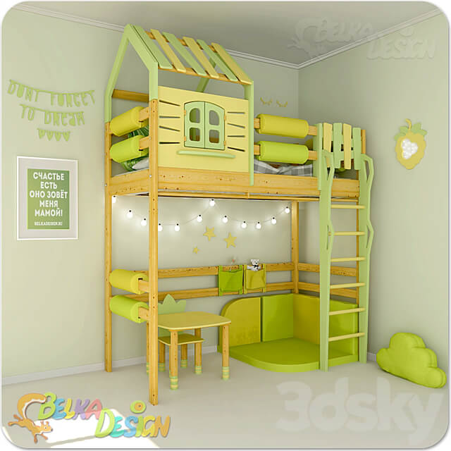 BED ATTIC HOUSE OM 3D Models 3DSKY