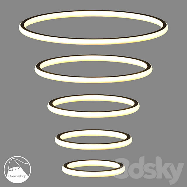 PL3098 Chandelier Light CIRCLE B Ceiling lamp 3D Models 3DSKY