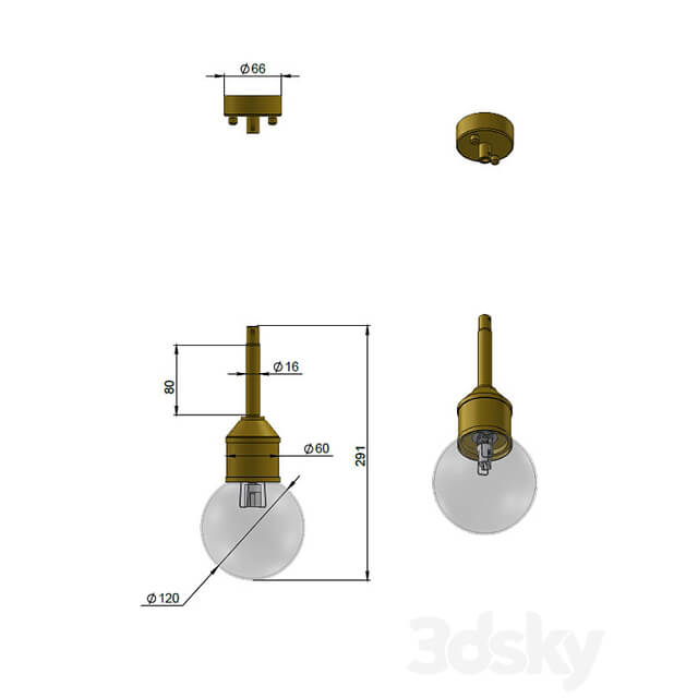 ohm Kilinski 3 suspension art. 26865 by Pikartlights Pendant light 3D Models 3DSKY