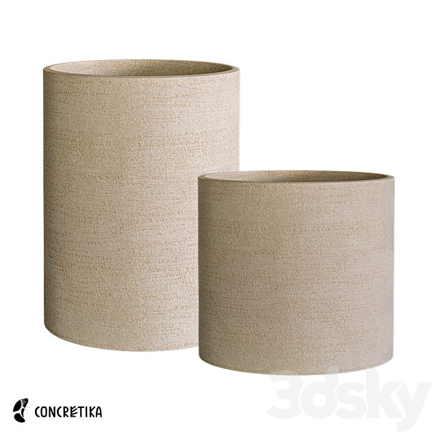 Concretika Collection of Planters Cylinder Surface Om 3D Models 3DSKY